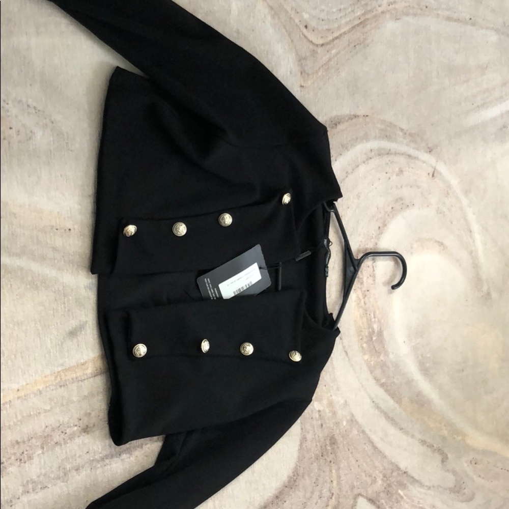 Black military cropped jacket